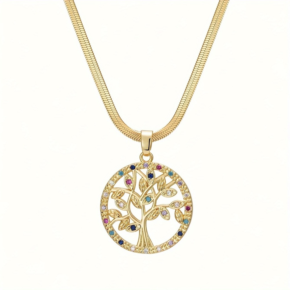 Gold plated Elegant Tree of Life Pendant Necklace for Women